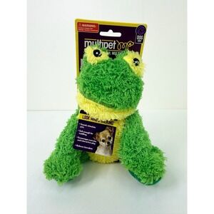 Multipet Wrinkleez Plush Squeaky Dog Toy 9 in.  Frog